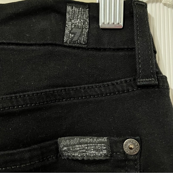 7 FOR ALL MANKIND B (air) Denim Kimmie Black Straight Leg Size 25 - Picture 6 of 11